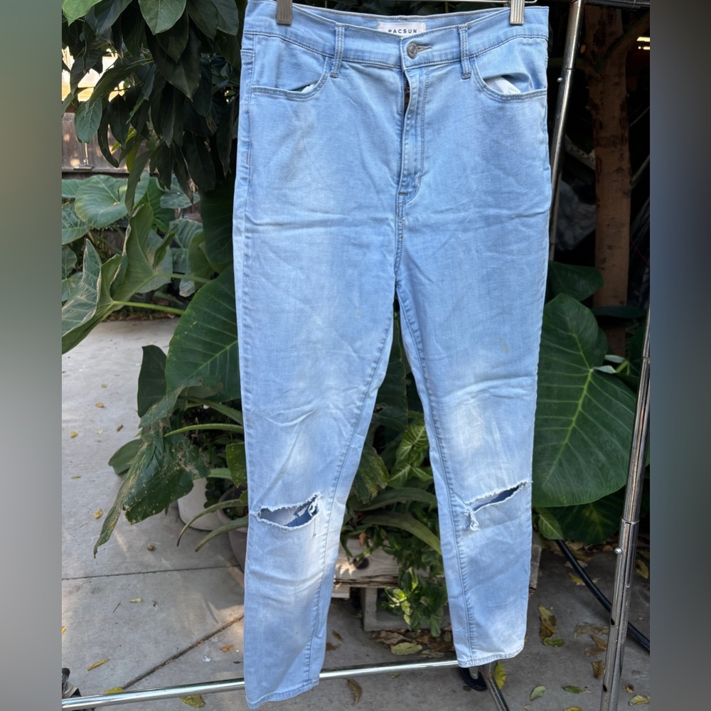 PacSun Sky Blue Ripped Skinny Jeans